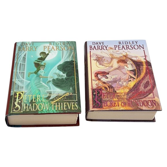 Peter Pan Dave Barry Ridley Lot 2 Rundoon Shadow Thieves Book HC DJ First Ed - Picture 1 of 10